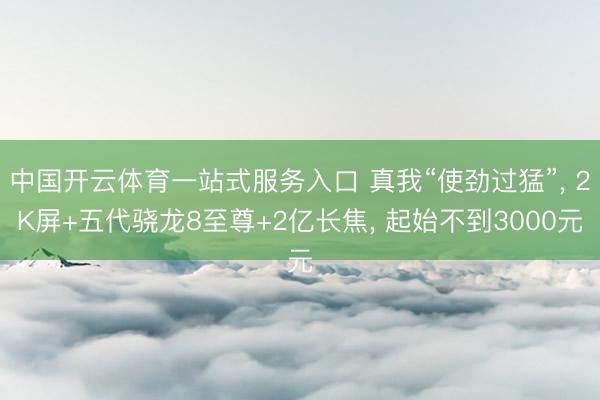 中国开云体育一站式服务入口 真我“使劲过猛”， 2K屏+五代骁龙8至尊+2亿长焦， 起始不到3000元