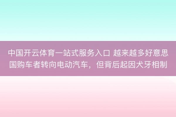 中国开云体育一站式服务入口 越来越多好意思国购车者转向电动汽车,但背后起因犬牙相制