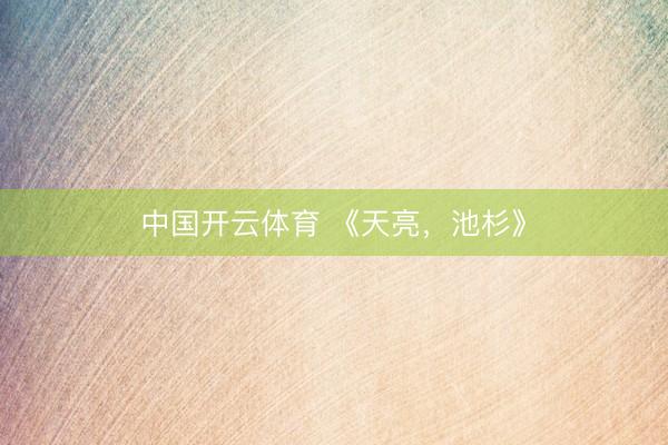 中国开云体育 《天亮,池杉》