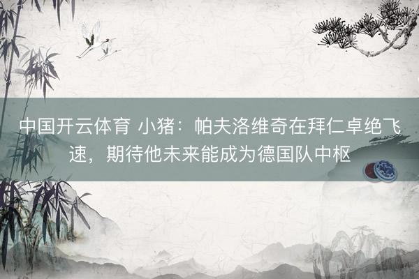 中国开云体育 小猪：帕夫洛维奇在拜仁卓绝飞速，期待他未来能成为德国队中枢